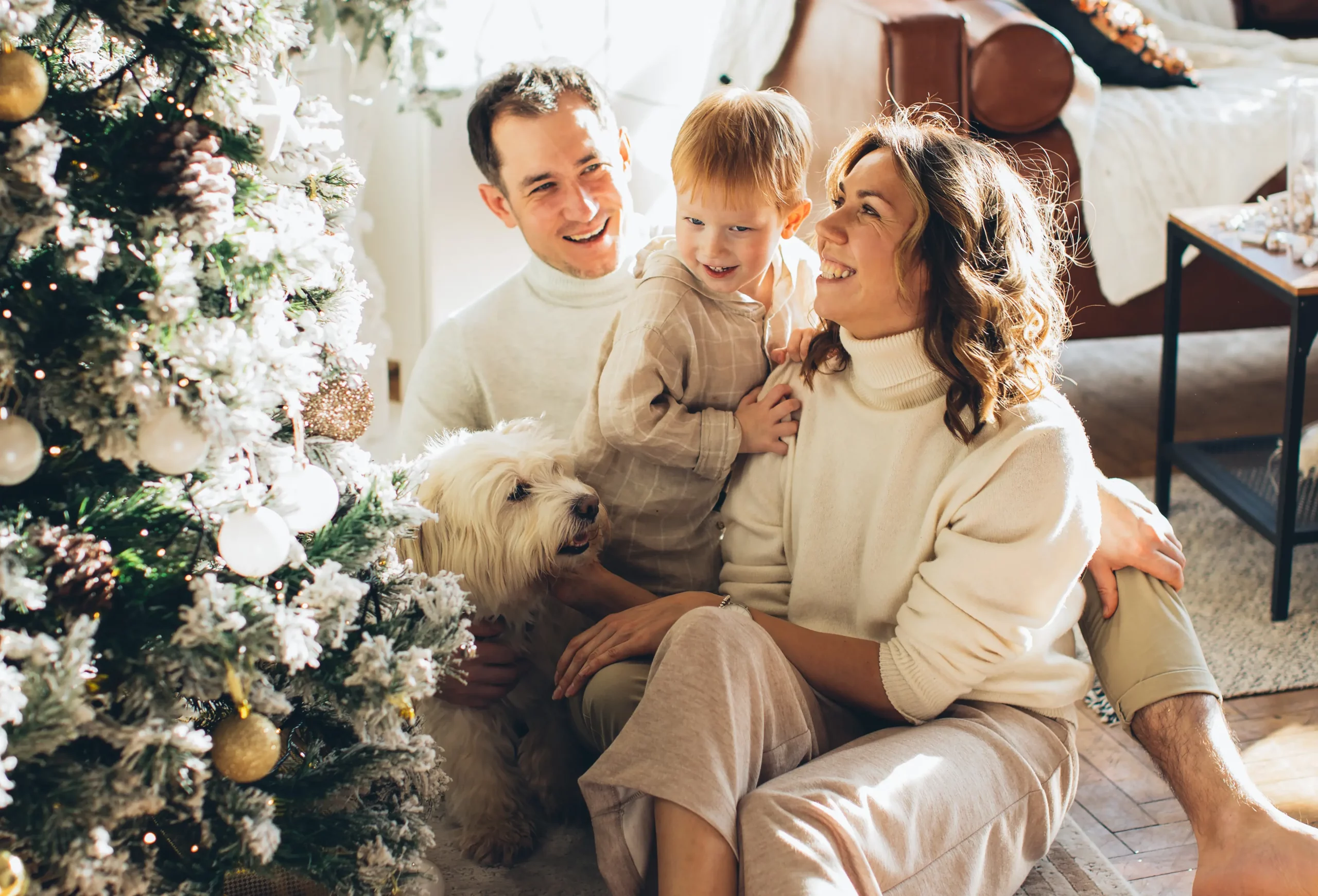 Happy family enjoying comfortable home